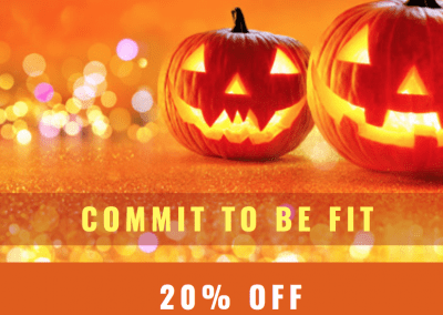 Halloween-themed gym membership sale graphic design ad for Club Ashdown in Wexford.