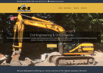 Screenshot of completed eCommerce website for Kbs Construction