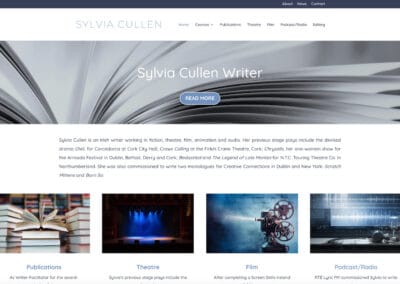 Screenshot of completed eCommerce website for Sylvia Cullen Writer